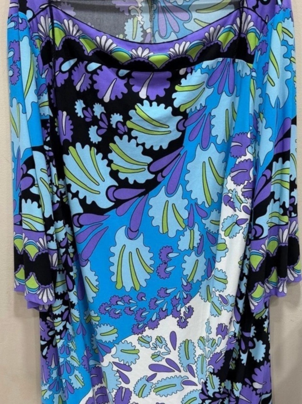 Dressbarn Floral Maxi Dress in Blue & Purple Size 2W